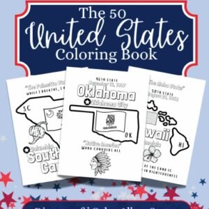 Fifty States Educational Coloring Book