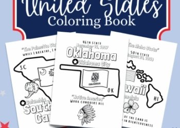 Fifty States Educational Coloring Book